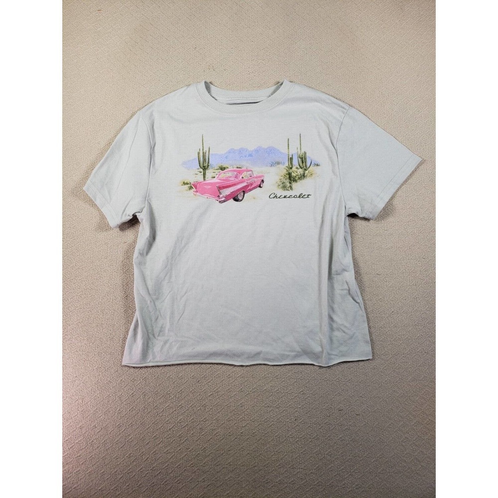 General Motors Shirt Women Small White Short Sleeve Crew Neck Graphic Casual Tee